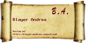 Blayer Andrea névjegykártya