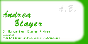 andrea blayer business card